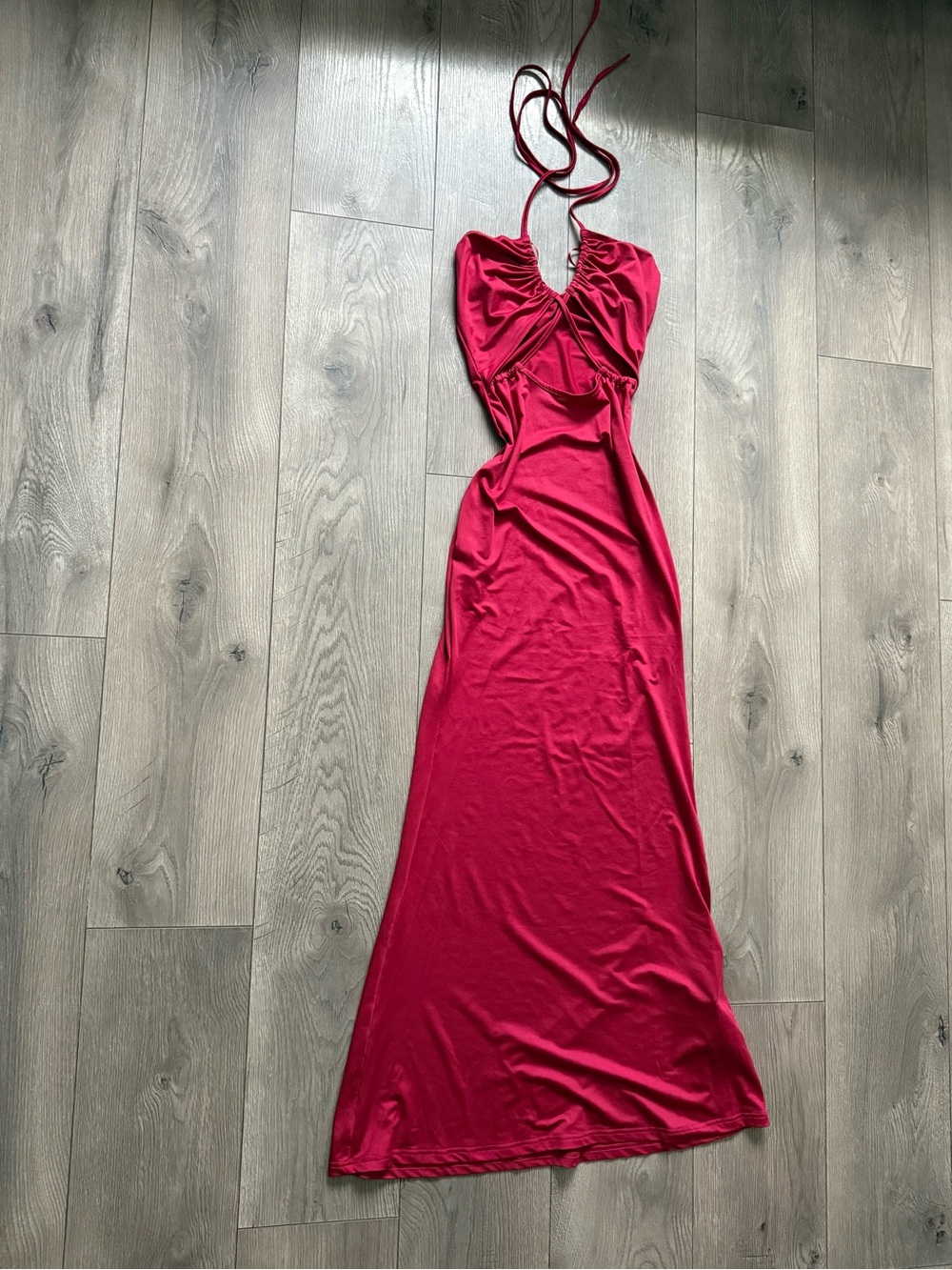 Long red dress